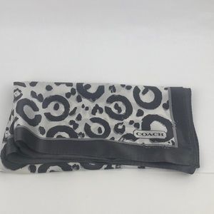 Coach grey and white animal print scarf